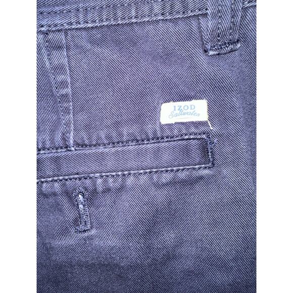 Izod Saltwater Mens Blue Flat Front Chino Casual Short Size 32 - Picture 6 of 6